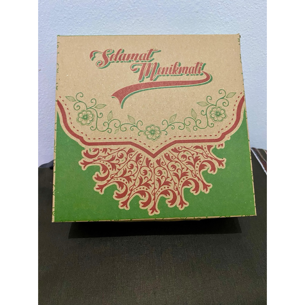 100 Pcs Dus Nasi/Dus kue/Dus Snack||Kardus Motif Uk 18x18||