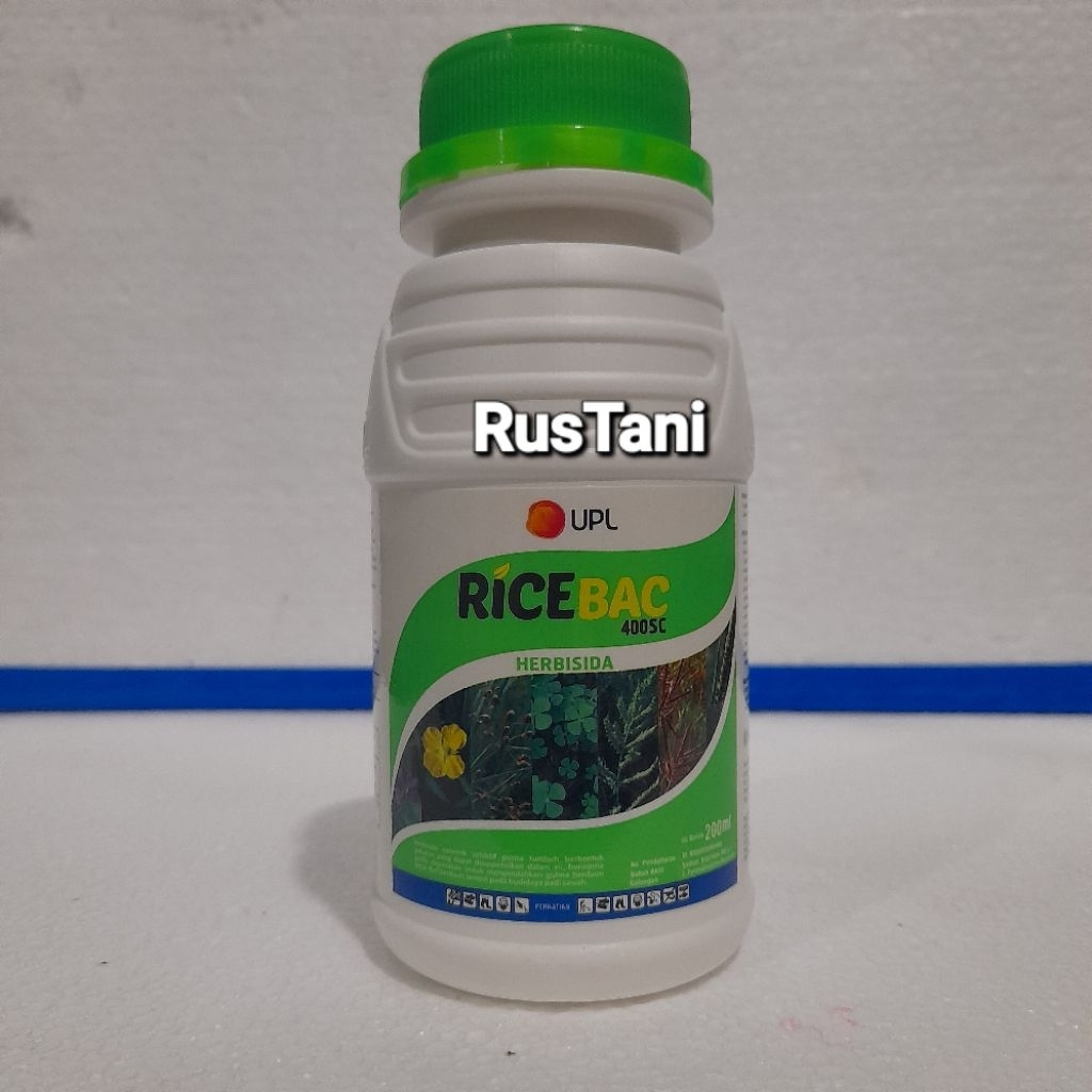 Herbisida selektif sistemik padi RICEBAC 400SC 200ml Bahan aktif : Sodium Bispiribak 400g/l