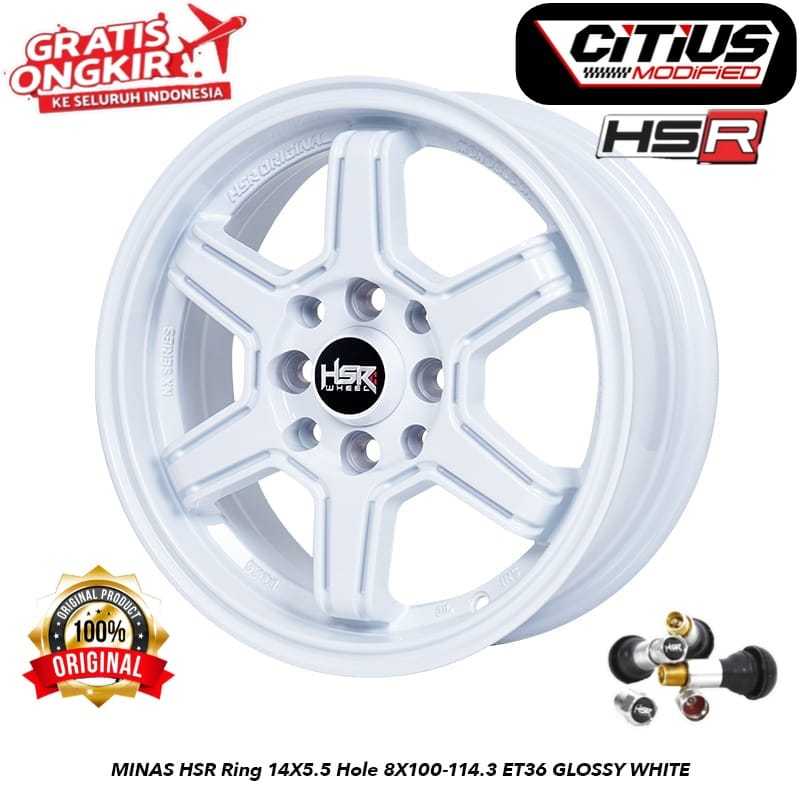 Velg Mobil HSR Ring 14 HSR Untuk Brio Ayla Agya Free Baut Racing