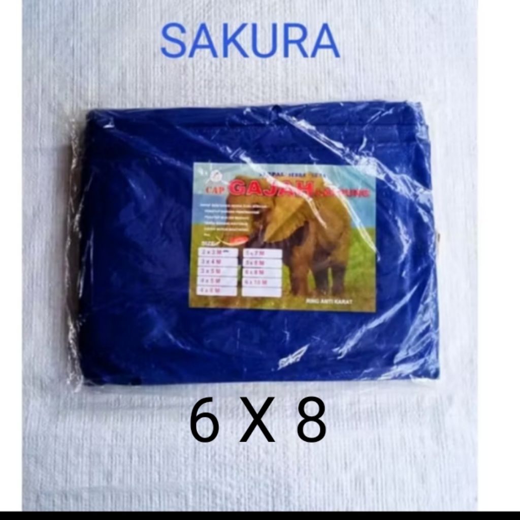 Terpal jadi lembaran ukuran 6X8meter, terpal sakura serbaguna