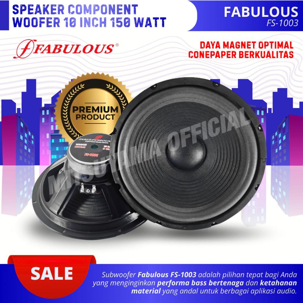 FABULOUS SUBWOOFER Speaker 10 Inch Fabulous FS-1003 Power 150 Watt 8 Ohm Woofer 10 Inch Double Coil 