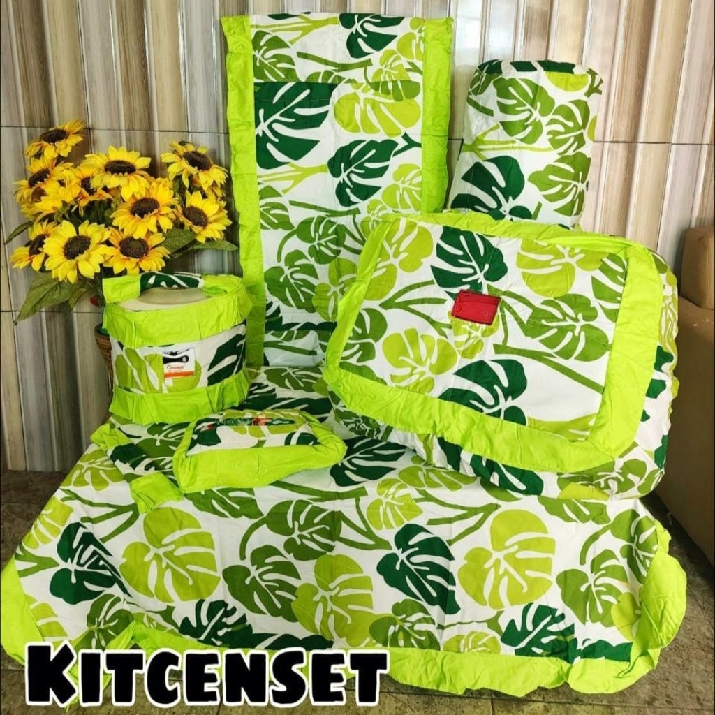 BISA COD dapur set taplak meja makan 120x200 tutup tudung saji taplak kulkas murah motif minimalis t