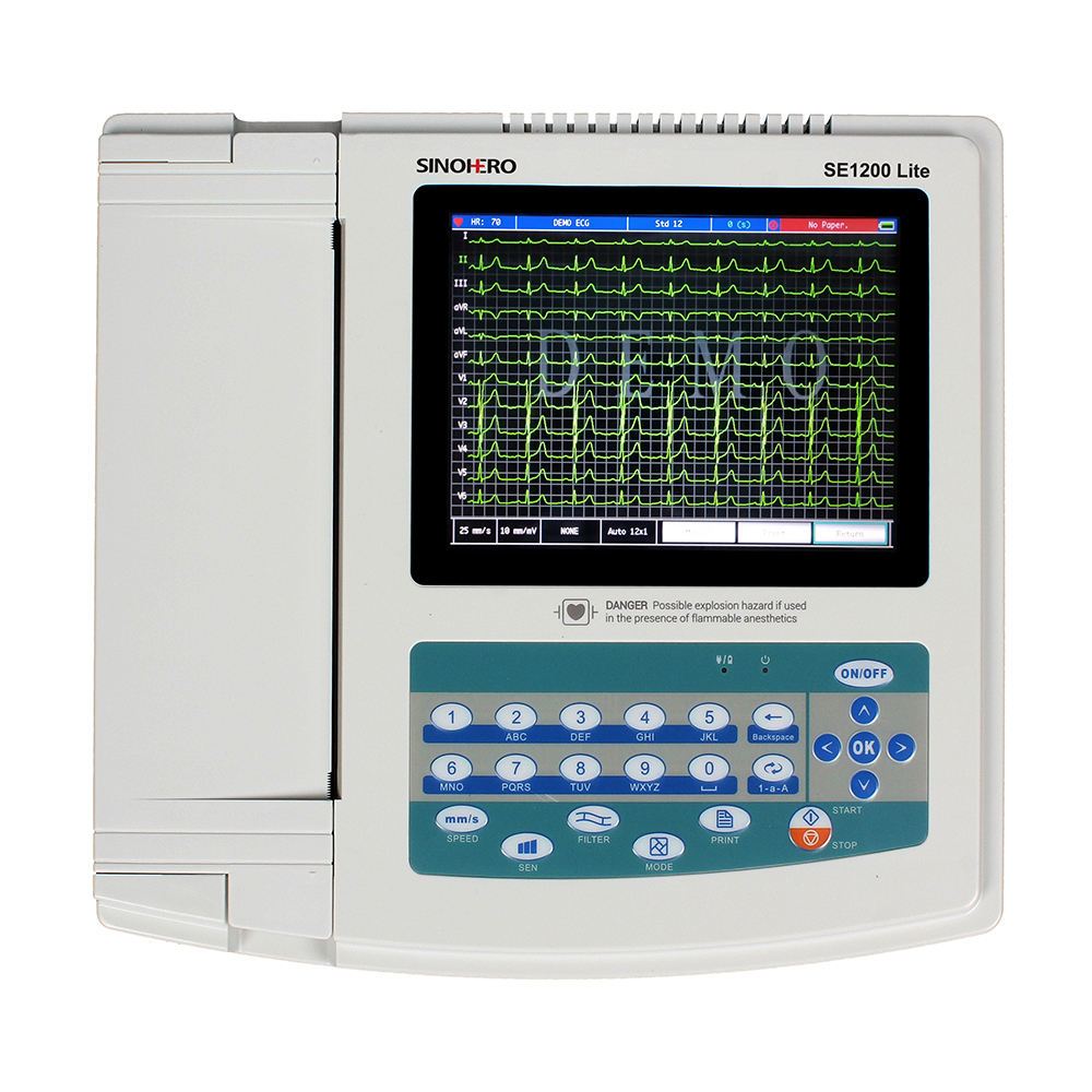 ECG EKG 12 Channel SINOHERO ECG1200G Digital Touch Screen 12 Leads ECG Machine