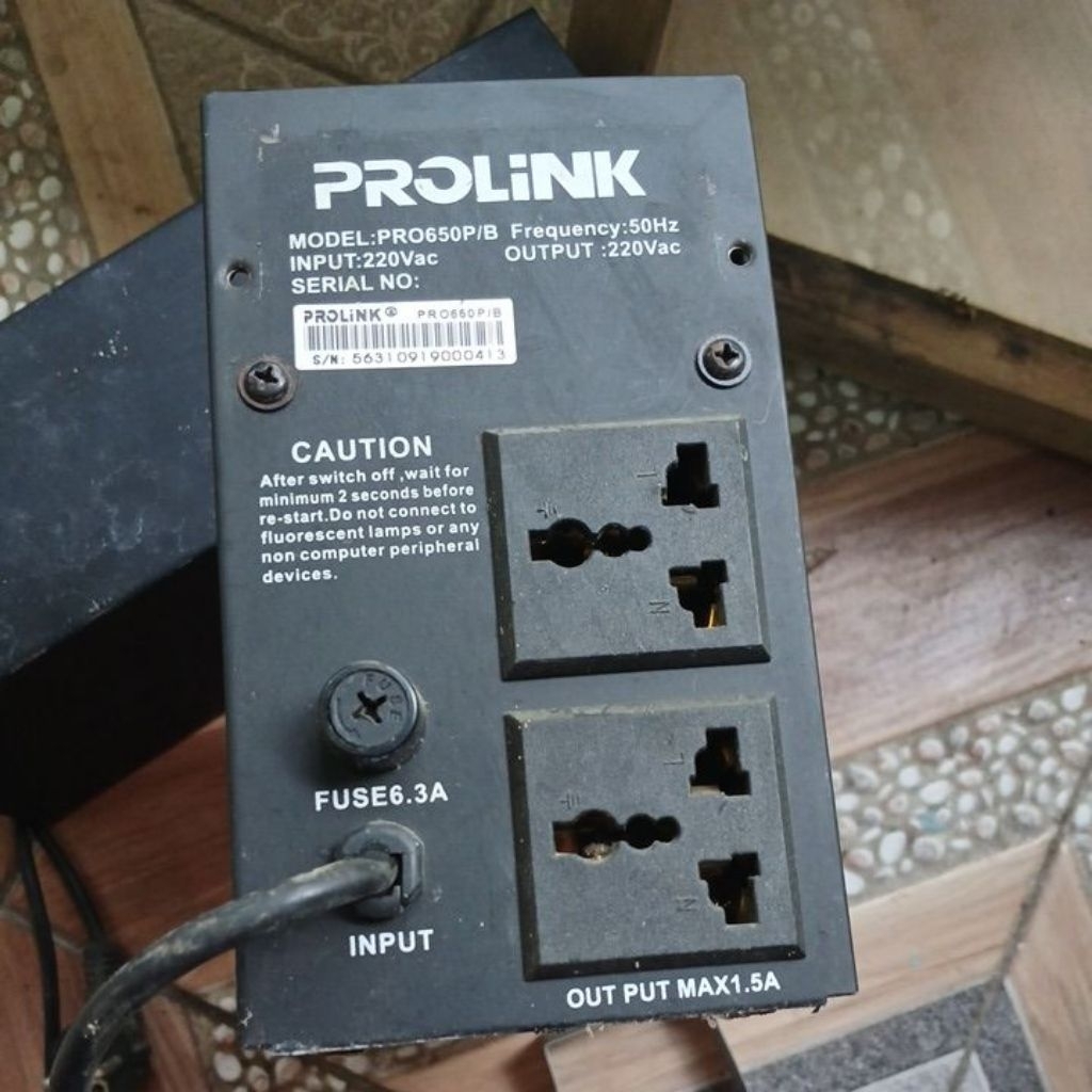 ups prolink pro650p/b semacam powerbank sesaat buat alat elektronik atau komputer jika mati listrik 