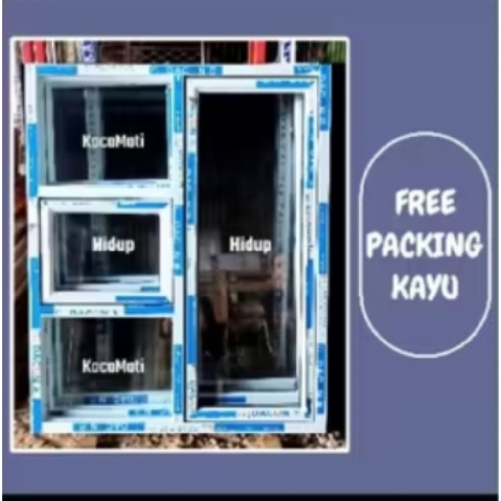 kusen+jendela alumunium empat sekat bahan anti rayap dan tahan air