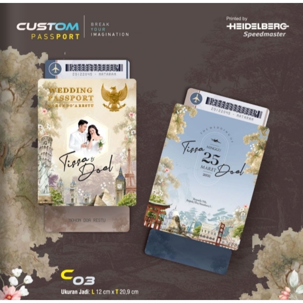 UNDANGAN PERNIKAHAN MODEL PASSPORT UNDANGAN KHITAN NIKAH ELEGAN MEWAH