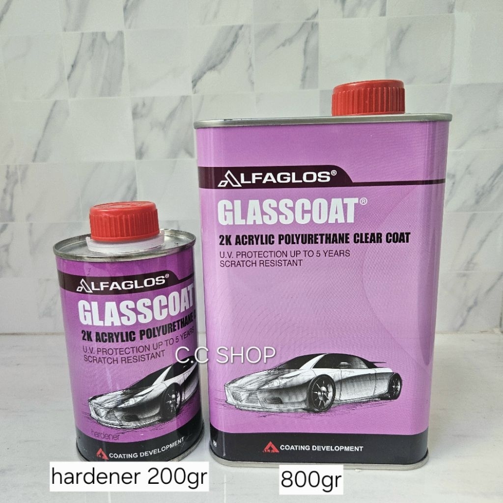 CLEAR ALFAGLOS GLASSCOAT 1L 1/4L / ANTI GORES HIGH GLOSS / PERNIS ALFA MENGKILAP 1 LITER 0.25 LITER 
