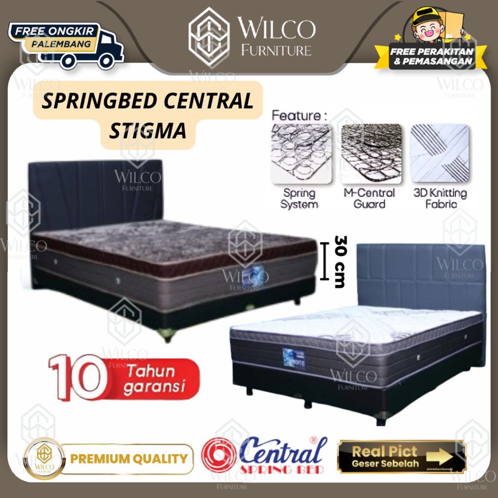 Springbed Central Stigma | Kasur Matras Lapisan PlushTop | Springbed Pabrik Bergaransi