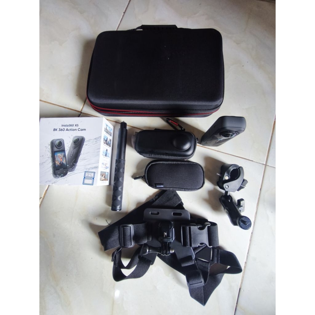 Insta360 X5 8k Action camera berikut aksesoris second mulus pake banget