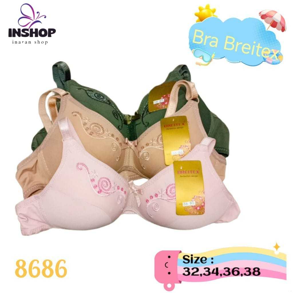 BRA BREITEX WANITA BORDIR TANPA KAWAT KAIT 2 - 8686