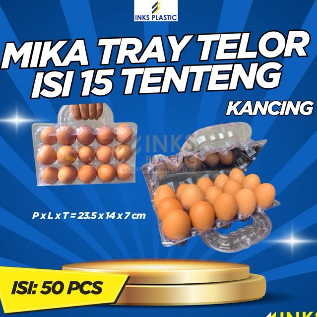 MIKA TRAY TELOR ISI 15 EGG TRAY TELUR NEGERI