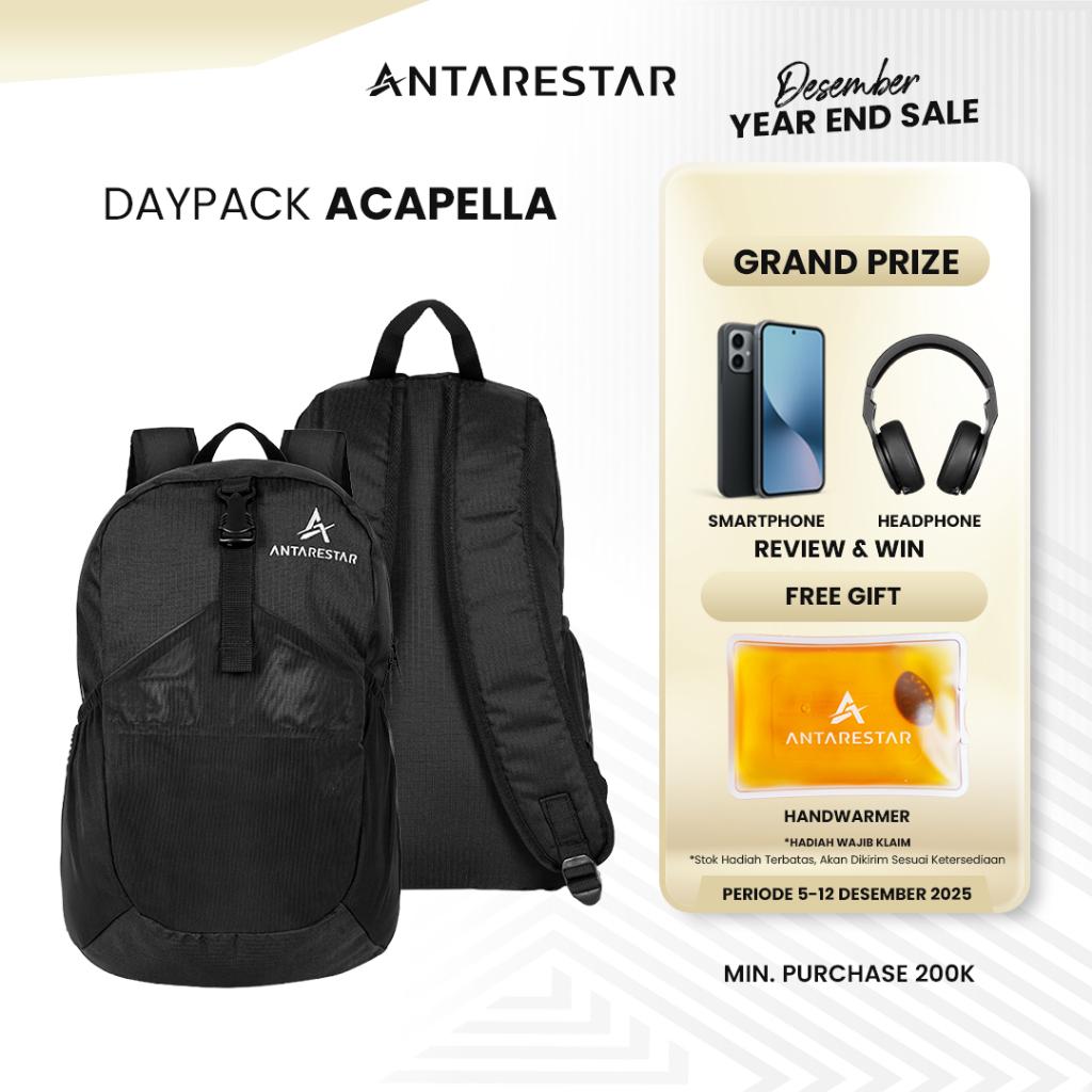 ANTARESTAR Official - Daypack Acapella Tas Ransel Gunung Outdoor Travel Backpack Tas Liburan Mudik D