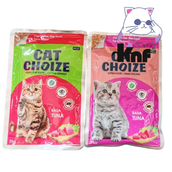 pakan kucing basah pouch cat choize adult & kitten 75g