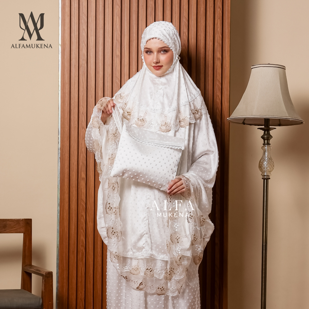 Mukena dewasa silk uragiri 2in1 renda tule twotone premium