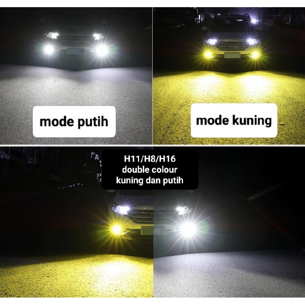 lampu foglamp avanza,brio,calya,rush,livina,pajero,innova dll H11 kuning putih sepasang(set)