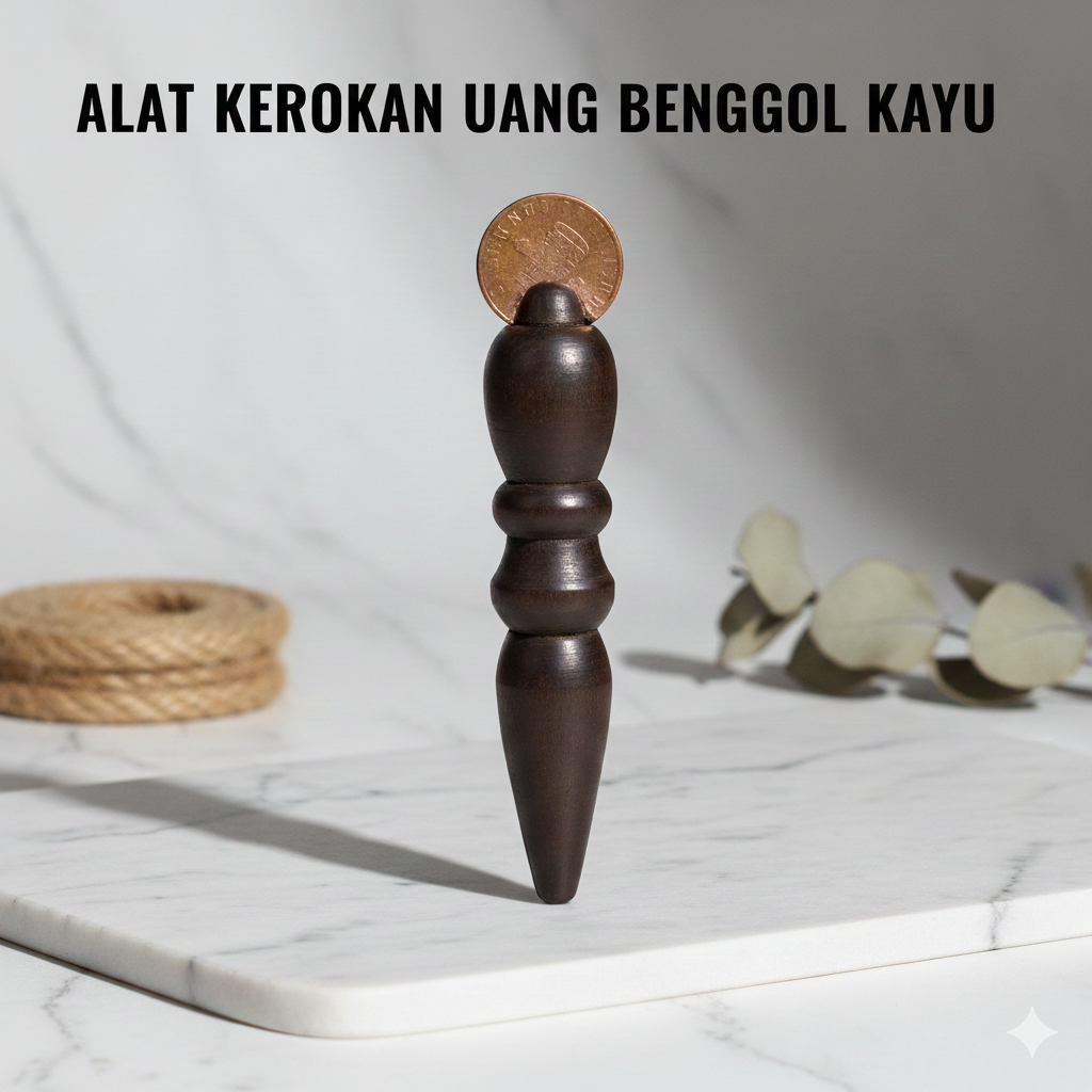 Alat Kerikan Kerokan uang Benggol Kayu - Benggol Koin