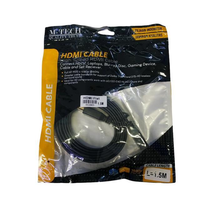 Kabel HDMI 1.5 Meter M-Tech Cable HDMI Flat 1.5 Meter
