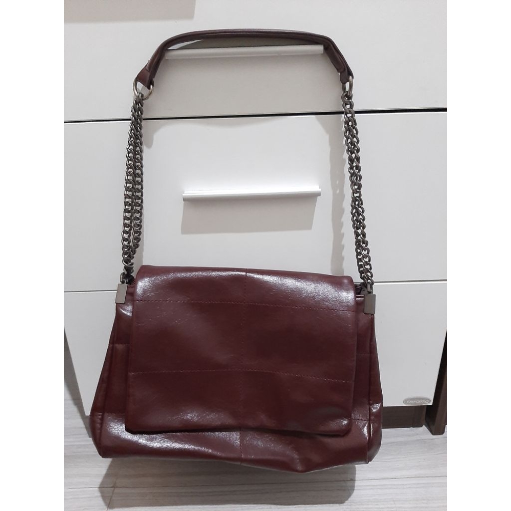 [PRELOVED] Tas Wanita Zara Burgundy Maroon Shoulder-Bag