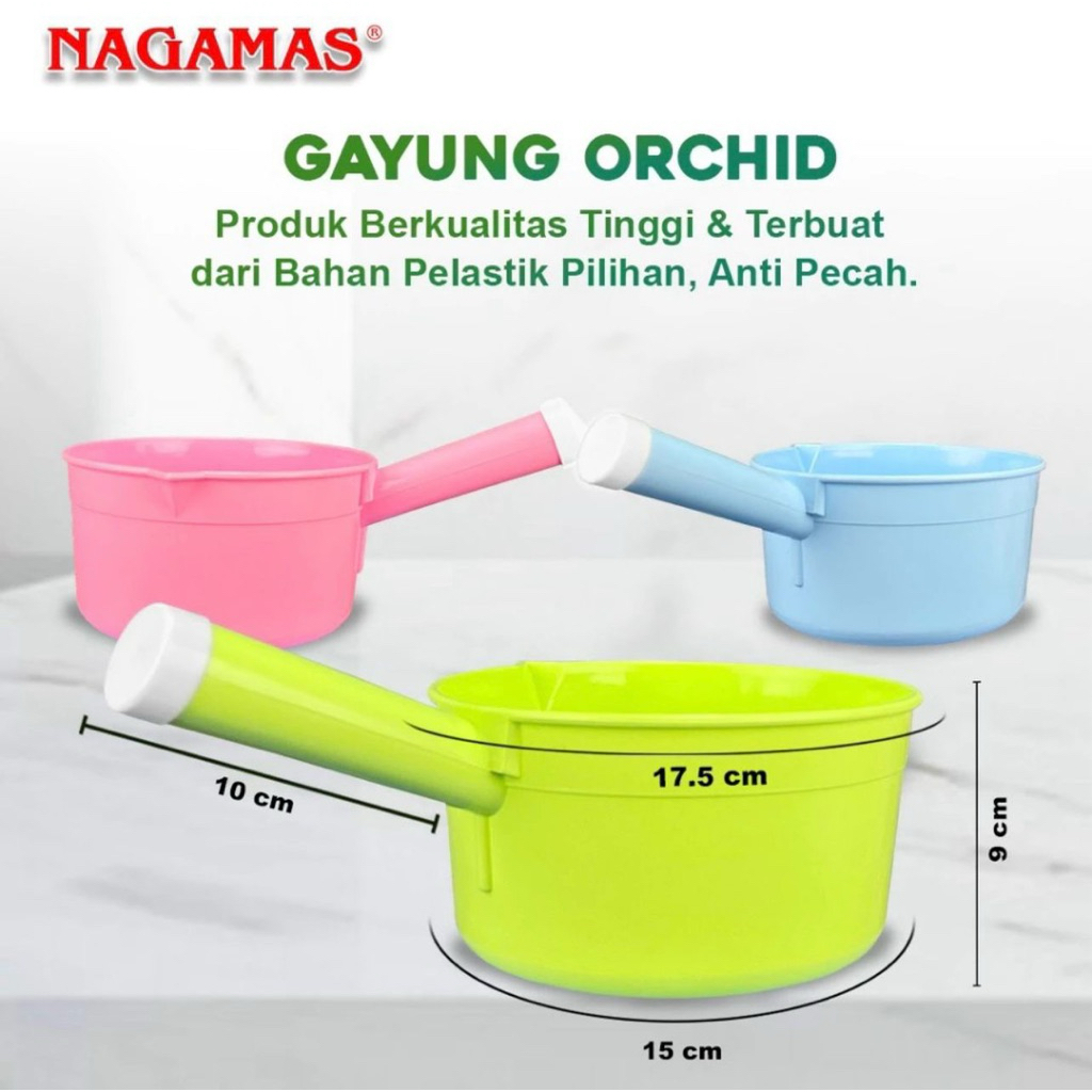 Gayung Bak Mandi Jumbo Orchid Naga Mas - Gayung Mandi Besar - Gayung Bahan Plastik Tebal - Gayung Ma