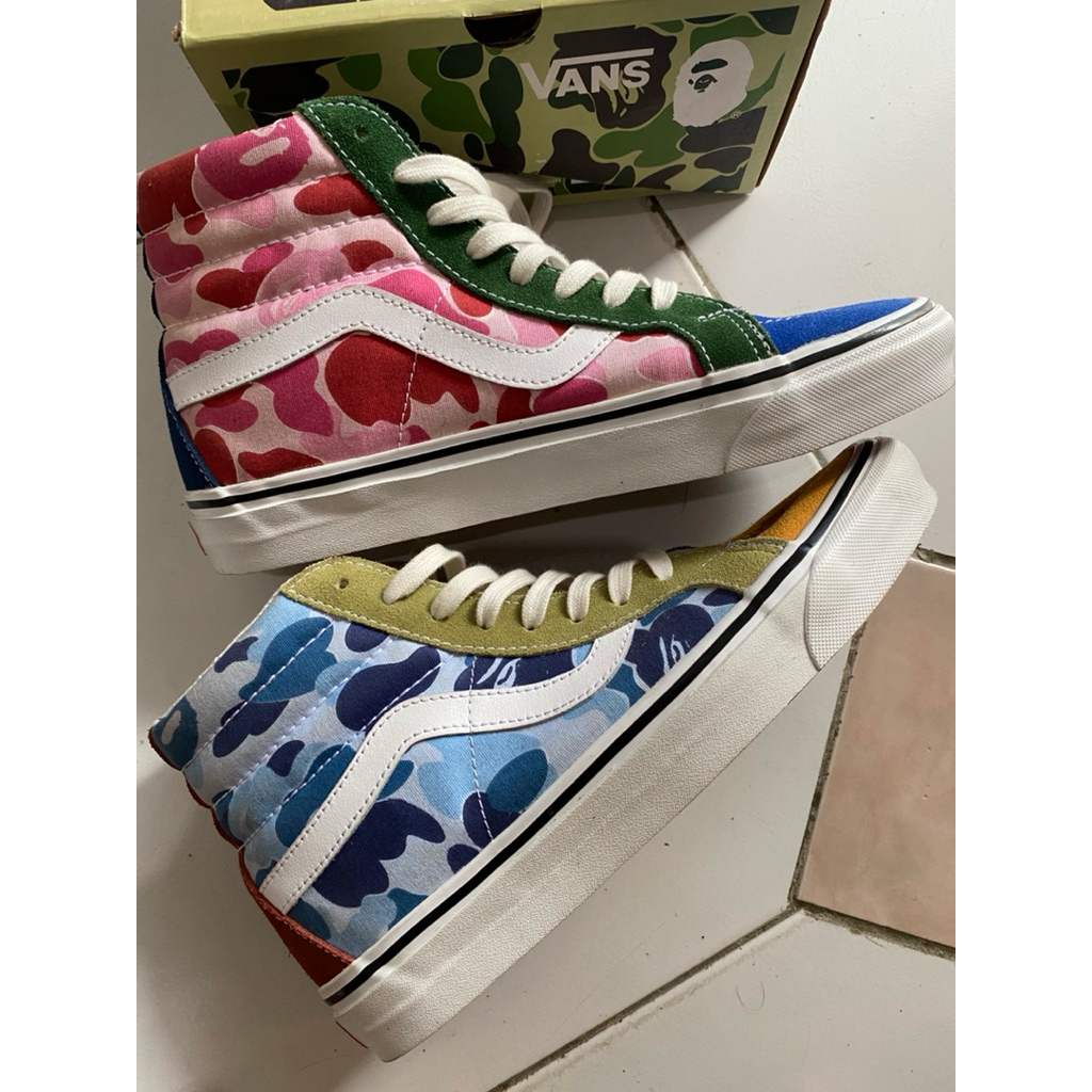 Vans sk8hi x bape original navya size 42