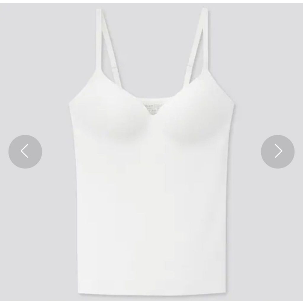 UNIQLO AIRISM V NECK CAMISOLE BRA IN WHITE