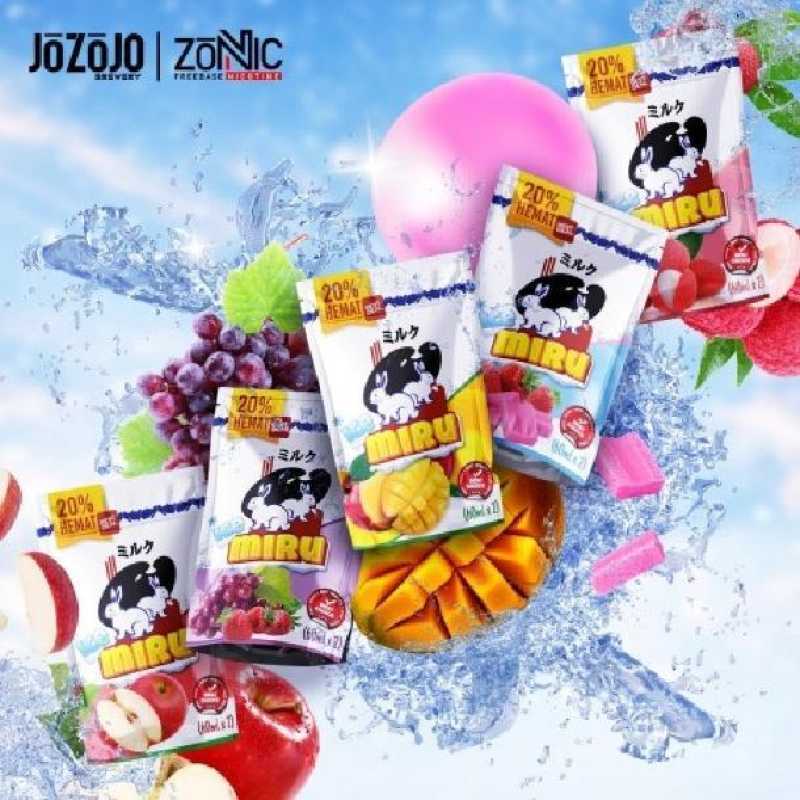 Miru Saltnic 30ml 30mg Mango Ice Lychee Souju Bubblegum Grape Berry Fruity Manis Segar Dingin Liquid