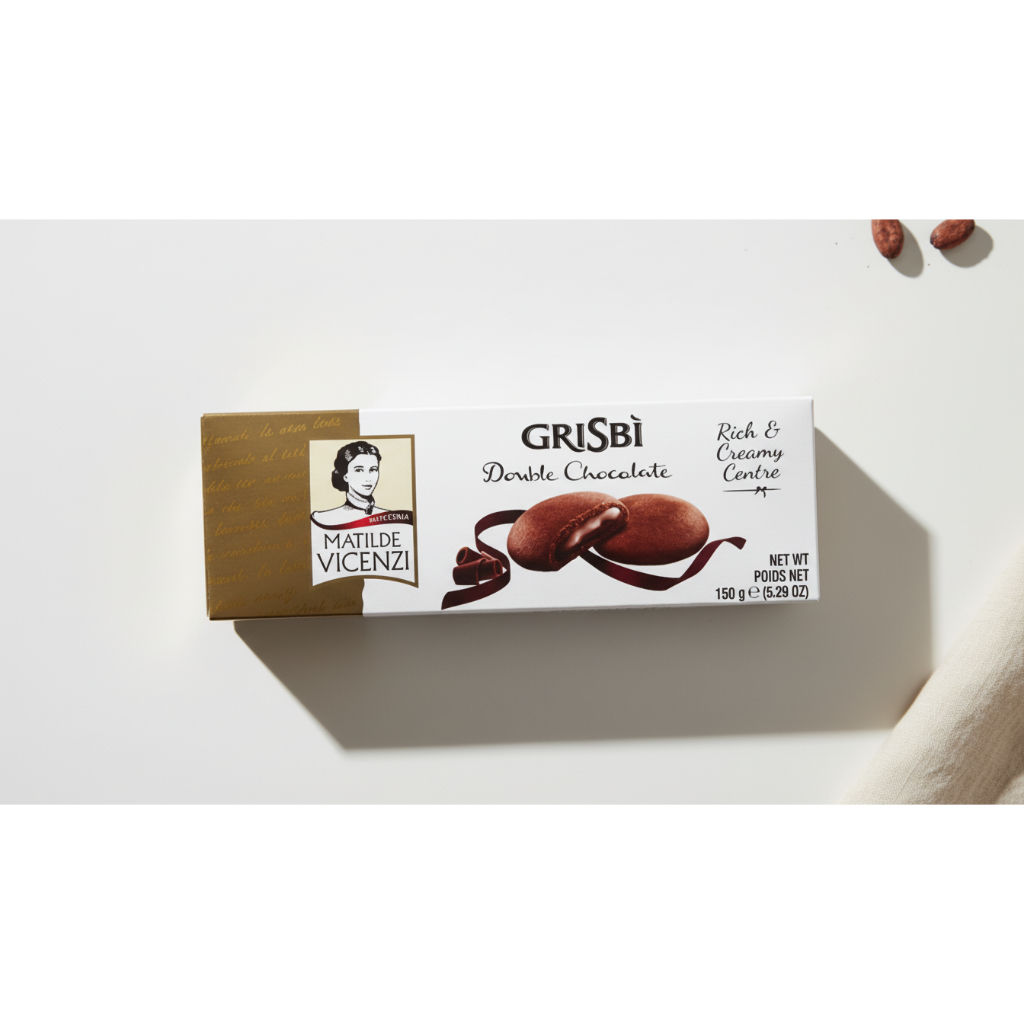 MATILDE  VICENZI GRISBI DOUBLE CHOCOLATE  150 gram/ Matilde Vizenci Grisbi Coklat 150gr