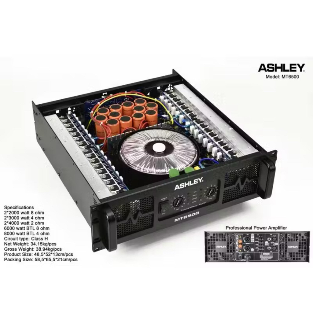 Power Amplifier ASHLEY MT 6500 Power Subwoofer Ashley