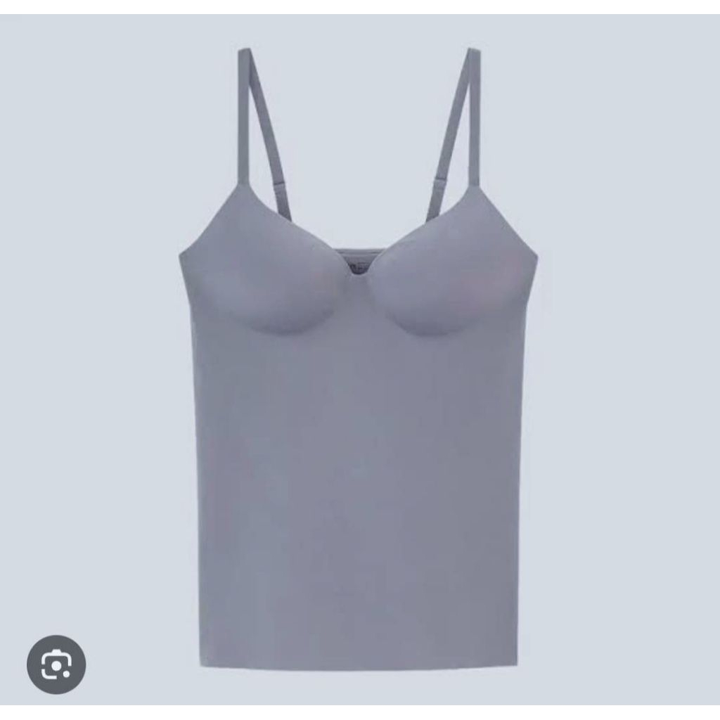 UNIQLO AIRISM V NECK CAMISOLE BRA TOP IN LIGHT GREY