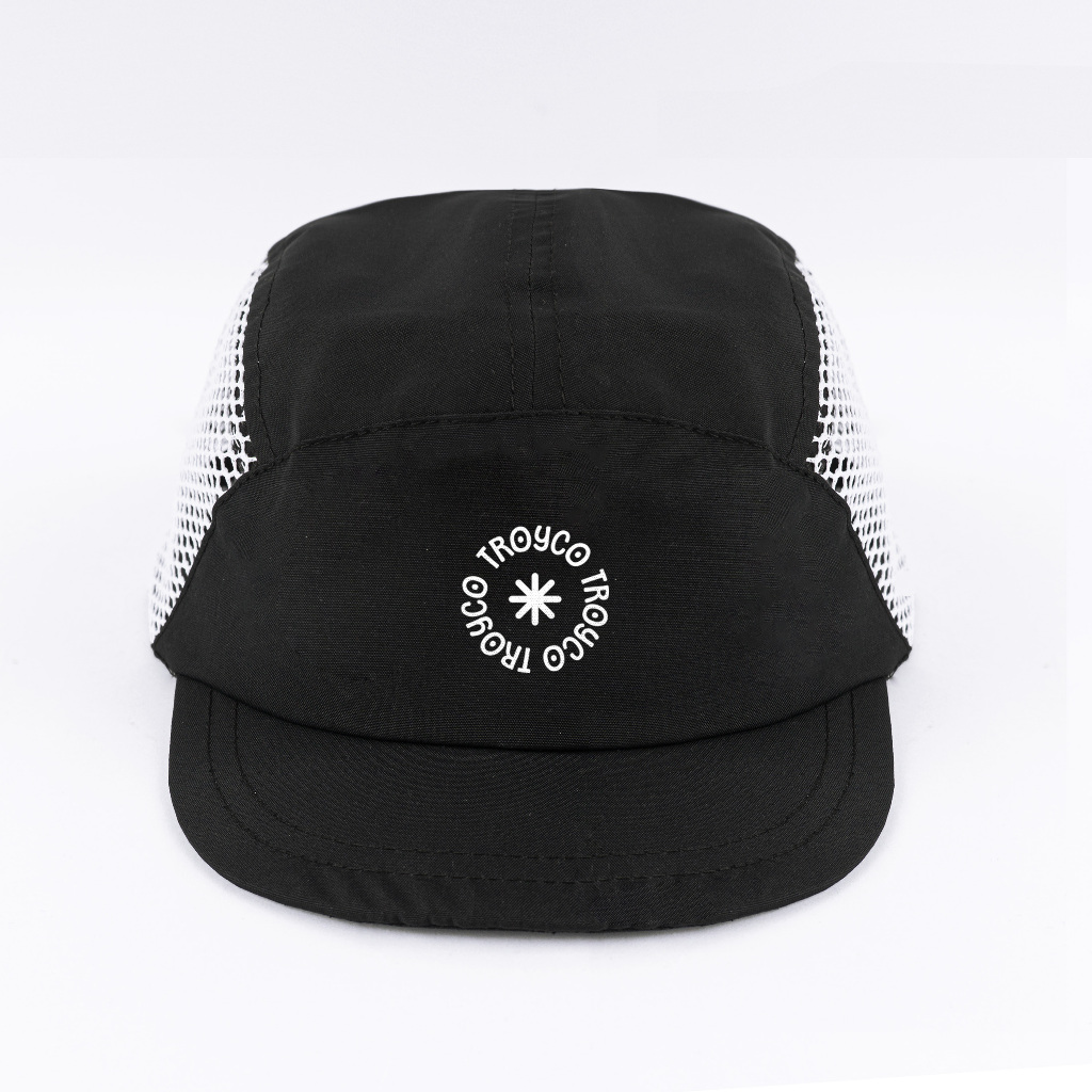 [Free Box] Troy Company Active Cap Cycling Cap Black White Midstar - Topi Outdoor Topi Lari Topi Sepeda Hitam Putih ACD 3467