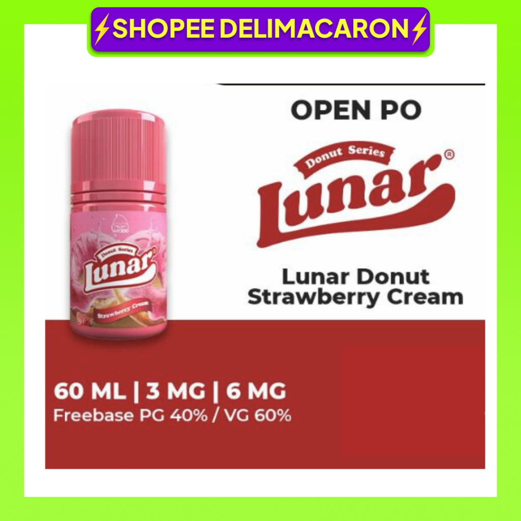 LUNAR DONUT STRAWBERRY CREAM SERIES FREEBASE 60ML 100% AUTHENTIC BY VAPEZOO