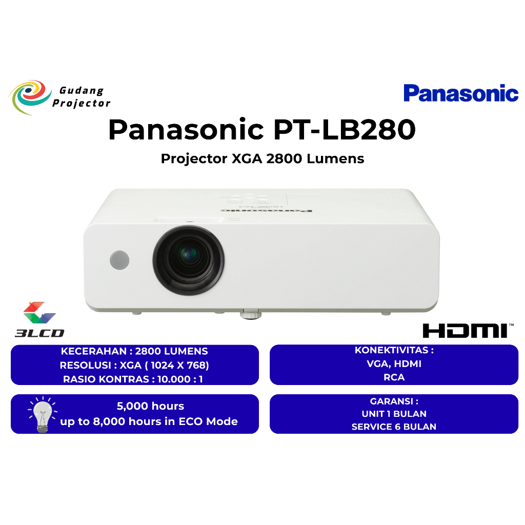Proyektor Second Panasonic PT-LB280 2800 Lumens HDMI