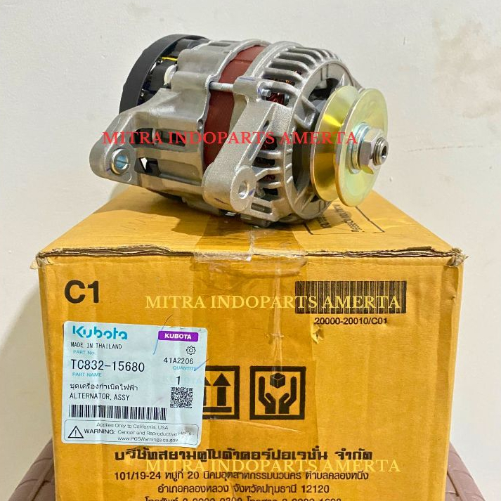 ASSY ALTERNATOR,DINAMO CAS L4018 L5018 KUBOTA TC832-15680 KUBOTA