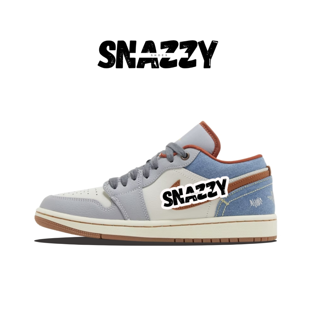 Sepatu Sneakers Pria Wanita AJ 1 Low Phantom Denim