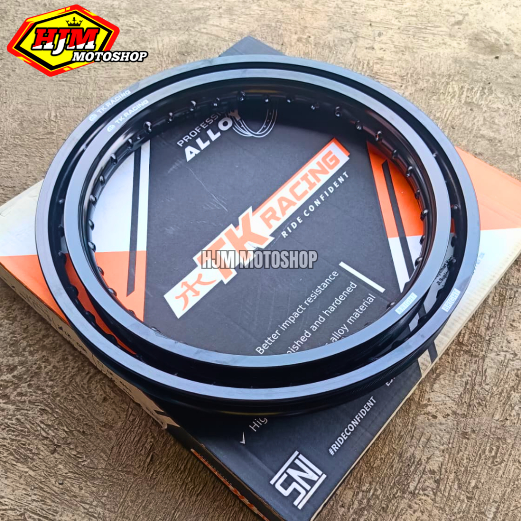 Velg TK Bright KLX SET Ring 18 / 21 Ukuran 18 x 185 / 21 x 160 Hole 36 Warna Hitam Black Original