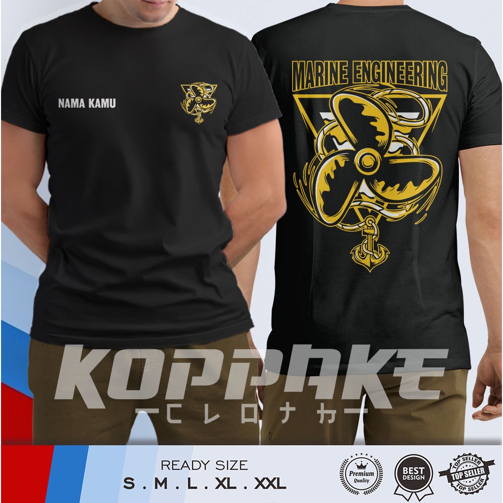Kaos Marine Engineering Baling Baling Kapal Jangkar Pelaut Gratis Nama Kamu Baju Distro