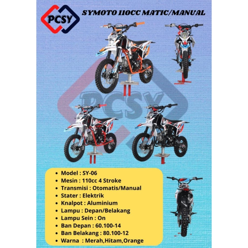 MINI TRAIL SYMOTOS 110CC MANUAL DAN METIK