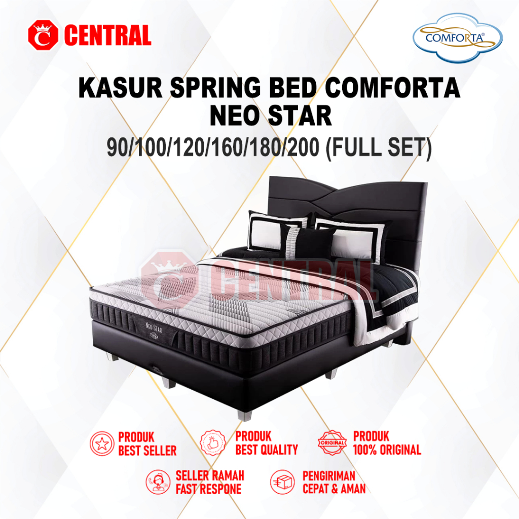KASUR SPRING BED COMFORTA - NEO STAR (Full Set Lengkap) 90/100/120/160/180/200
