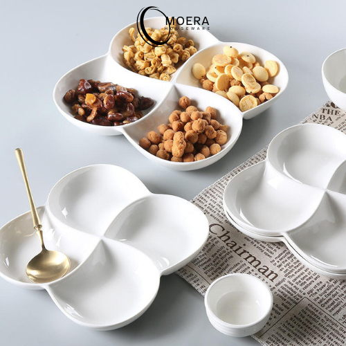 MOERA Piring keramik sekat empat serbaguna / Piring saji keramik sekat empat hotelware 113