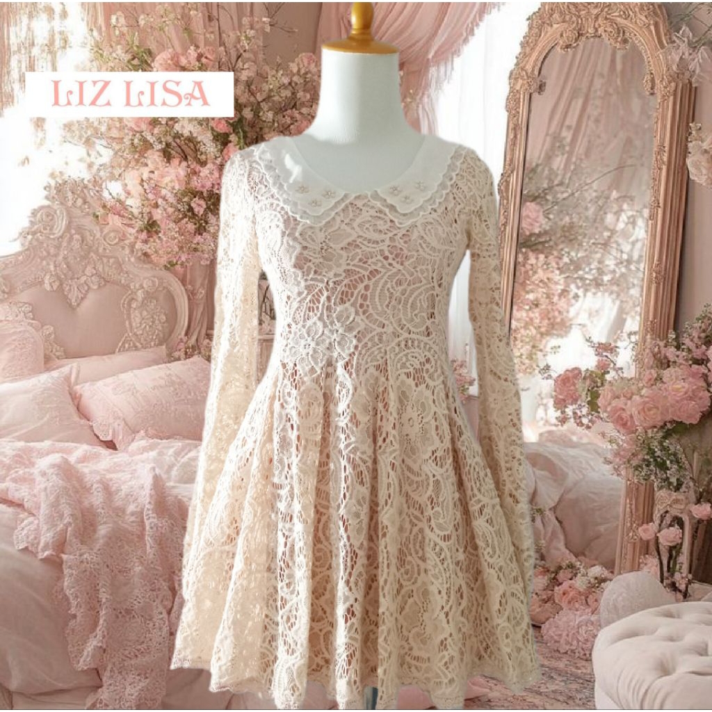 Dress Top Skirt Floral Lace Coquette Cottagecore Morikei Acubi Y2k Vintage Shabby Lizlisa Pendora Co