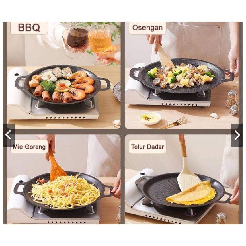 wajan anti lengket teflon anti lengket Grill Anti Lengket/Alat Grill PanggangPanggangan BBQ Bulat Ko