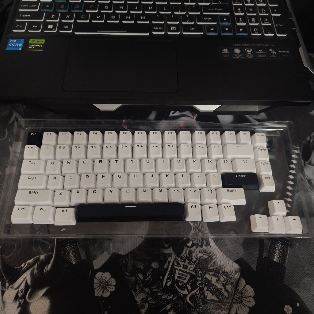 Keycaps Copotan Vortex Mono 75 - White Black