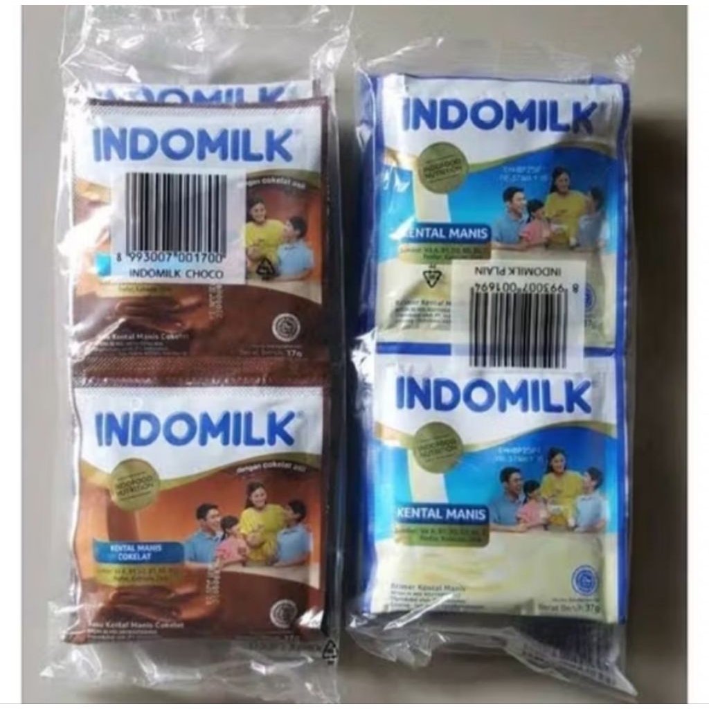 Indomilk Susu sachet coklat dan putih / Susu kental manis indomilk sachet