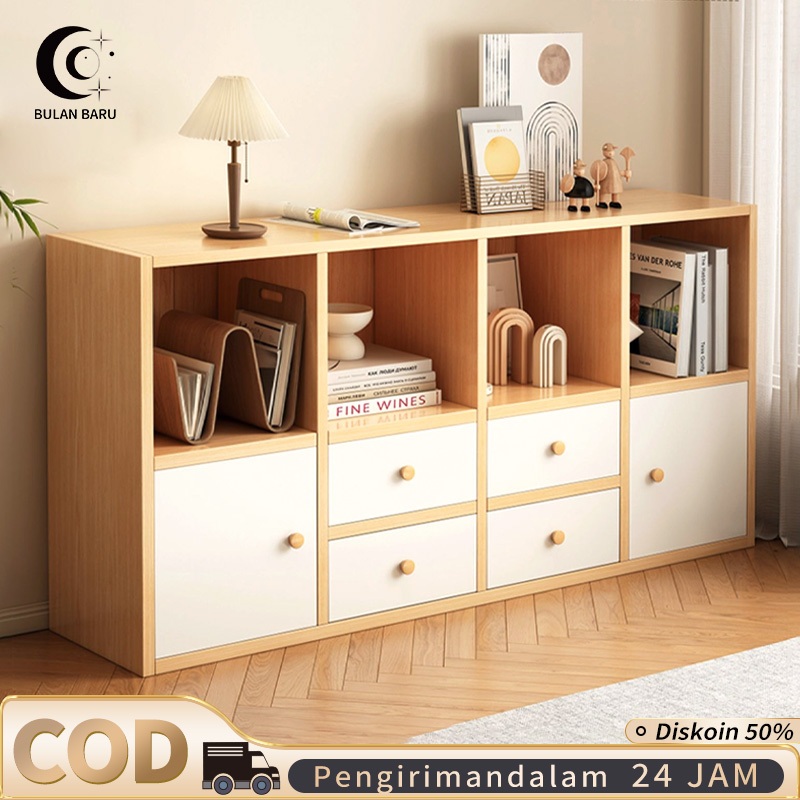 COD Lemari Kabinet Minimalis Lemari Buku Kayu Dengan lemari lantai kayu lemari lantai ruang tamu lem