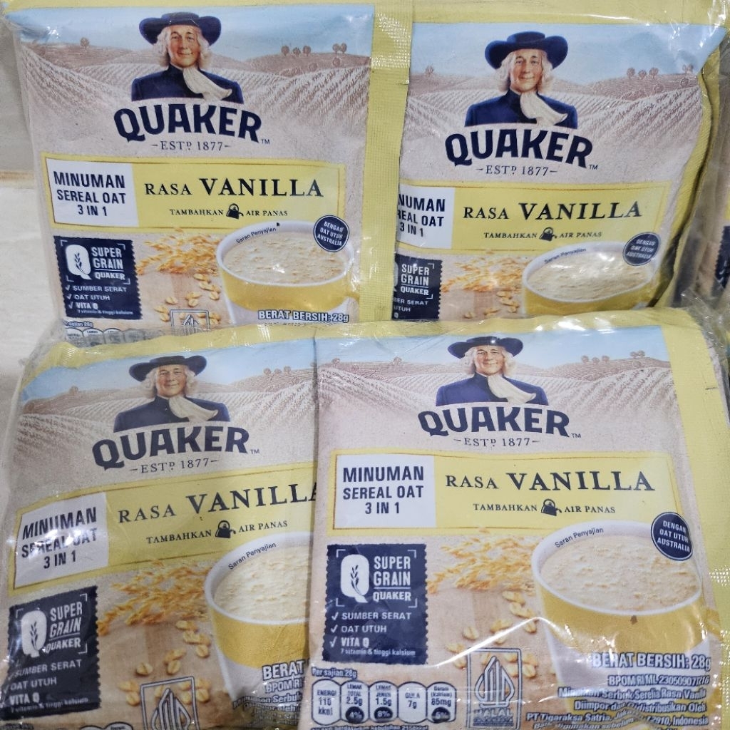Quaker 3 in 1 Oatmeal Rasa Vanila Renceng