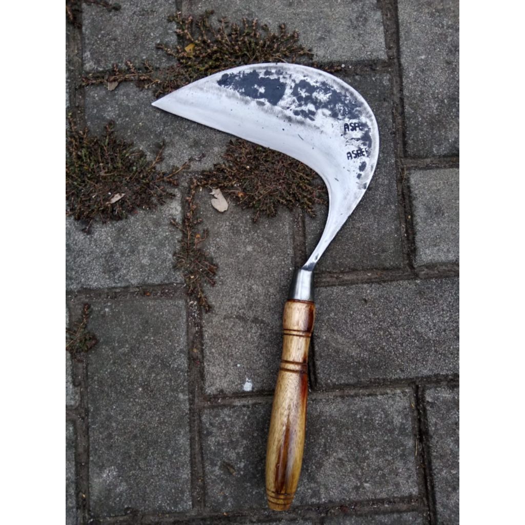 Arit Bandungan Original Cap ASPER - Sabit Rumput & Panen Padi Baja Kuat Tajam Siap Pakai