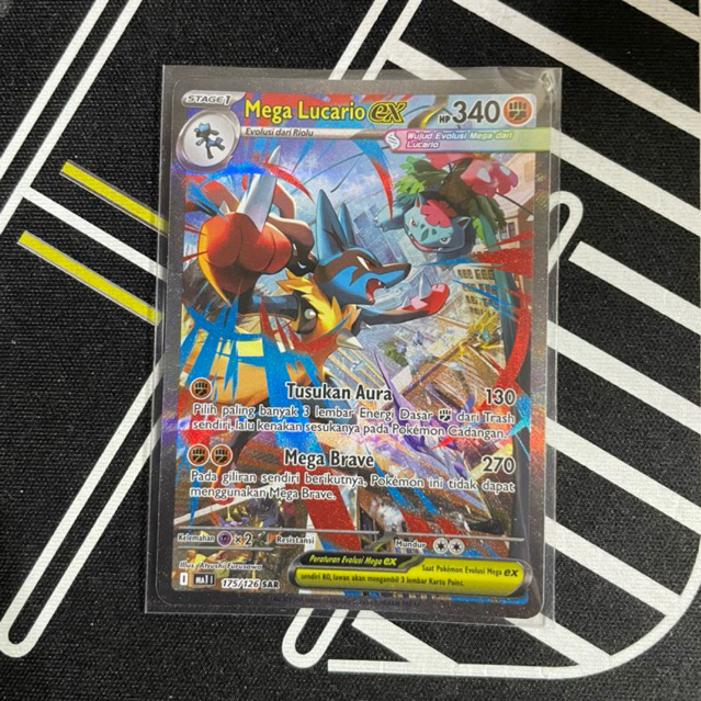 MEGA LUCARIO EX SAR MA1 POKEMON TRADING CARD EVOLUSI MEGA