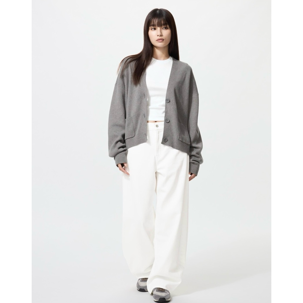 Uniqlo smooth cotton V cardigan