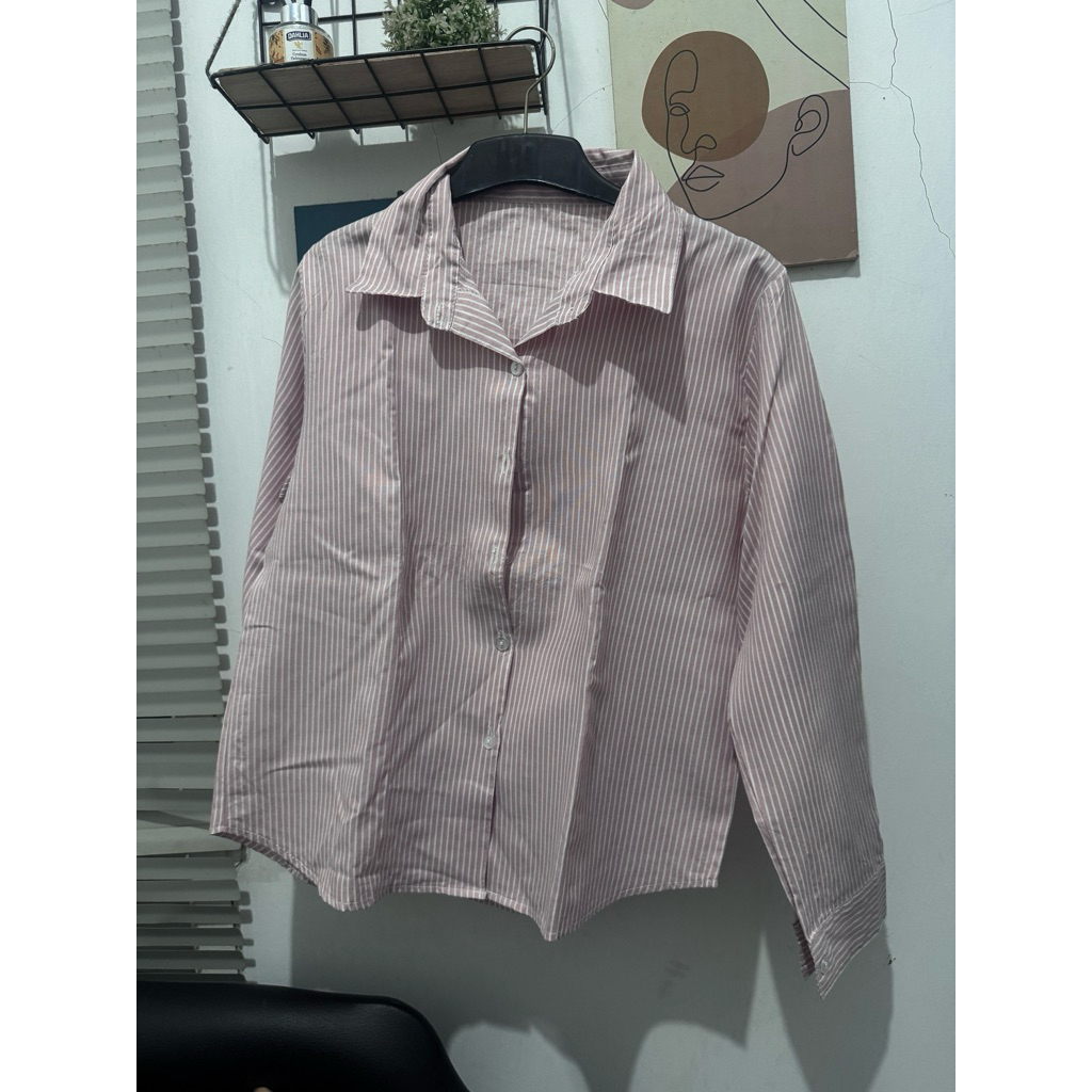 PRELOVED KEMEJA SALUR DUSTY PINK