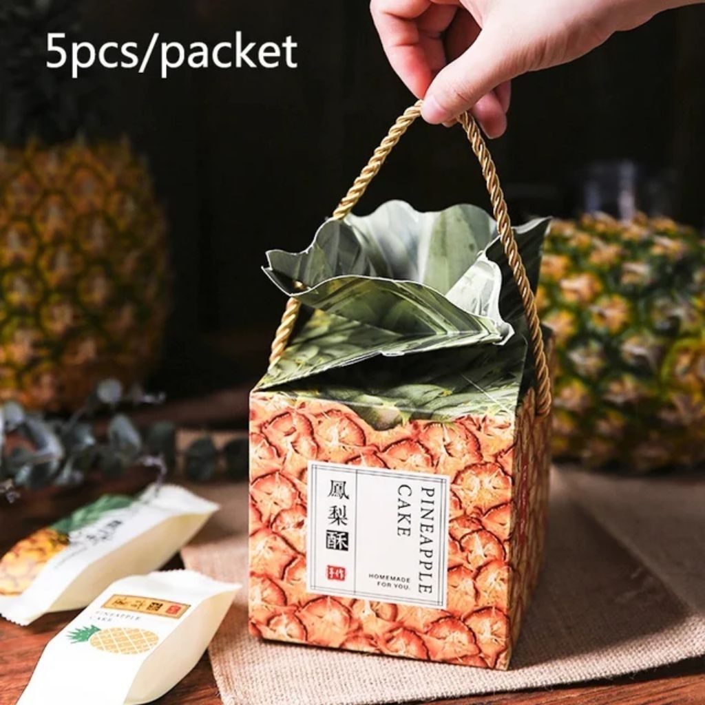5Pcs Kotak Box Nastar Nanas | Box Tali Pinneapple